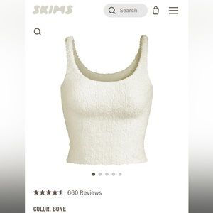 SKIMS Cozy Knit Tank - Bone S/M